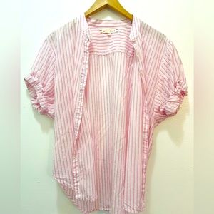 XIRENA PINK STRIPED TOP SHIRT